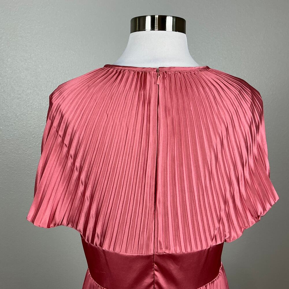Mac Duggal 11637 Pleated Satin A-Line Evening Gown Dusty Rose Pink Size 8 Dress - Picture 9 of 12
